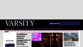 What Varsity.co.uk website looked like in 2023 (1 year ago)