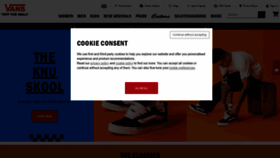 What Vans.co.uk website looked like in 2023 (This year)