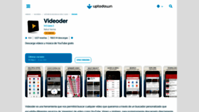 What Videoder.uptodown.com website looked like in 2023 (This year)