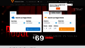 What Vegas.com website looks like in 2024 