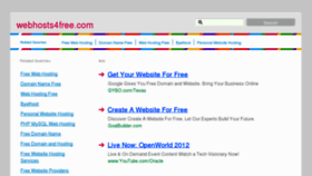 What Webhosts4free.com website looked like in 2012 (11 years ago)
