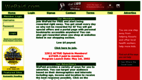 What Wepaid.com website looked like in 2012 (11 years ago)