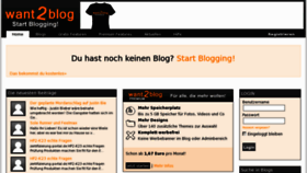 What Want2blog.de website looked like in 2012 (11 years ago)