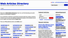 What Webarticlesdirectory.com website looked like in 2013 (11 years ago)