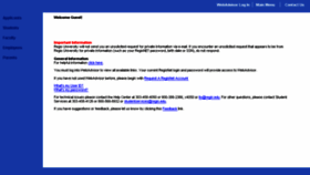 What Webadvisor.regis.edu website looked like in 2013 (10 years ago)