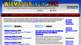 What Webmasterengine.com website looked like in 2014 (10 years ago)