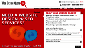 What Webdesignquoteuk.co.uk website looked like in 2014 (10 years ago)