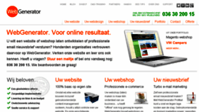What Webgenerator.nl website looked like in 2014 (10 years ago)