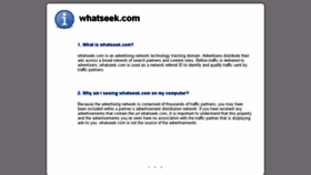 What Whatseek.com website looked like in 2014 (9 years ago)