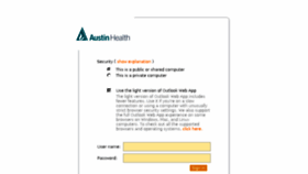 What Webmail.austin.org.au website looked like in 2015 (9 years ago)