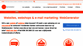 What Webgenerator.nl website looked like in 2015 (8 years ago)