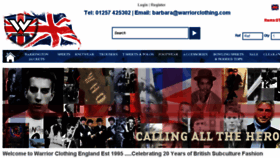 What Warriorclothingengland.com website looked like in 2015 (8 years ago)