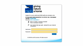 What Webmail.rspb.org.uk website looked like in 2016 (8 years ago)