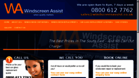 What Windscreenassist.co.uk website looked like in 2016 (8 years ago)