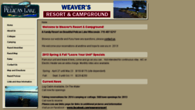 What Weaversresort.com website looked like in 2016 (8 years ago)