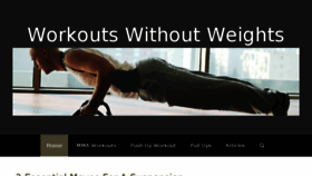 What Workoutswithoutweights.net website looked like in 2016 (8 years ago)