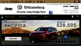What Williamsburgchryslerjeep.com website looked like in 2016 (8 years ago)