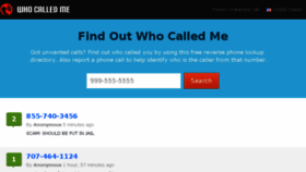 What Whocalledme.com website looked like in 2016 (7 years ago)