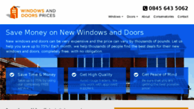 What Windowsanddoorsprices.co.uk website looked like in 2016 (7 years ago)