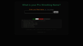 What Wrestlingname.com website looked like in 2016 (7 years ago)