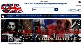 What Warriorclothingengland.com website looked like in 2016 (7 years ago)