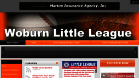 What Woburnlittleleague.org website looked like in 2016 (7 years ago)