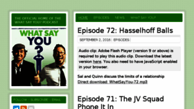 What Whatsayyoupodcast.com website looked like in 2016 (7 years ago)