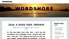 What Wordshore.com website looked like in 2016 (7 years ago)