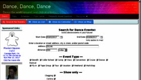 What Wheresthedance.com website looked like in 2017 (7 years ago)
