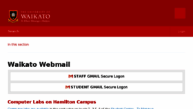 What Webmail.waikato.ac.nz website looked like in 2017 (7 years ago)