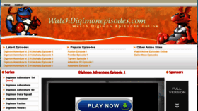 What Watchdigimonepisodes.com website looked like in 2017 (6 years ago)