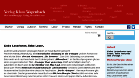 What Wagenbach.de website looked like in 2017 (6 years ago)
