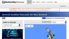 What Weathermap.co.nz website looked like in 2017 (6 years ago)