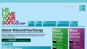 What Weloveyoursongs.com website looked like in 2017 (6 years ago)