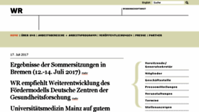 What Wissenschaftsrat.de website looked like in 2017 (6 years ago)