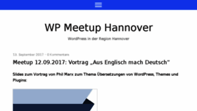 What Wpmeetup-hannover.de website looked like in 2017 (6 years ago)