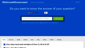 What Weknowtheanswer.com website looked like in 2017 (6 years ago)