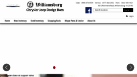 What Williamsburgchryslerjeep.com website looked like in 2017 (6 years ago)