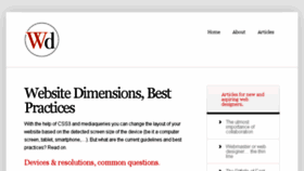 What Websitedimensions.com website looked like in 2017 (6 years ago)