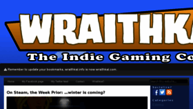 What Wraithkal.com website looked like in 2018 (6 years ago)