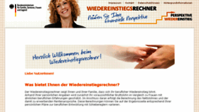 What Wiedereinstiegsrechner.de website looked like in 2018 (6 years ago)