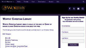 What Worthychristianlibrary.com website looked like in 2018 (6 years ago)