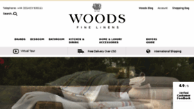 What Woodsfinelinens.com website looked like in 2018 (5 years ago)