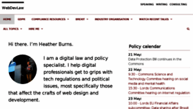 What Webdevlaw.uk website looked like in 2018 (5 years ago)