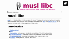 What Wiki.musl-libc.org website looked like in 2018 (5 years ago)