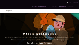 What Wonderville.org website looked like in 2018 (5 years ago)