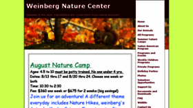 What Weinbergnaturecenter.org website looked like in 2018 (5 years ago)