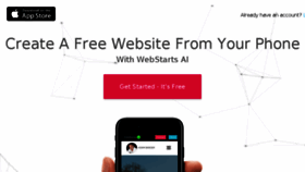 What Webstarts.ai website looked like in 2018 (5 years ago)