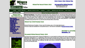 What Wickedthemusicalticketsonline.com website looked like in 2018 (5 years ago)