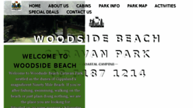What Woodsidebeachcaravanpark.com.au website looked like in 2018 (5 years ago)